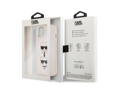 Karl Lagerfeld Hard Case - Luxusn� ochrann� kryt (obal) pre IPHONE 13 MINI Glitter Karl`s & Choupette (KLHCP13SKCTUGLGO) gold (zlat�)